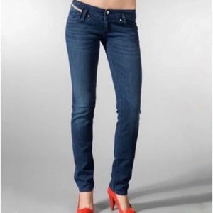Diesel Matic blue denim straight leg low rise stretch jeans